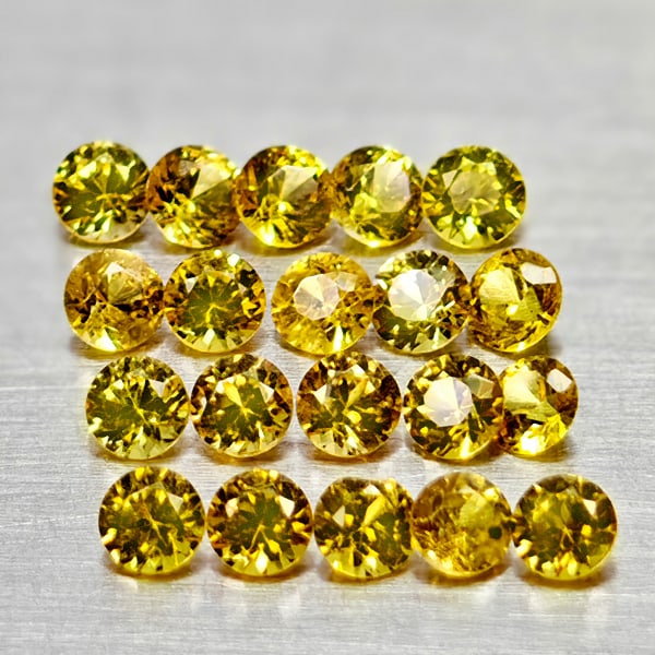 Natural Yellow Songea Sapphire 1.27 Ct. 20 Pcs Round Diamond Cut 2.2 Mm Gemstones From Tanzania: Product ID: 806162378 Product Name: Natural Orange Sapphire Weight: 1.27 CT. Size: 2.2 x 2.2 x 1.6 MM. Shape: Round Diamond Cut Color: Yellow Clarity:VSI Luster: Good Gems Origin: Tanzania Treatment: 