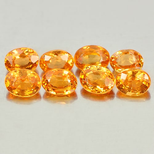Natural Orange Spessartine Garnet 2.38 Ct. 8 Pcs. Oval Shape 4 x 3.2 Mm. Gemstone From Namibia: Product ID: 802935209 Product Name: Natural Spessartine Weight: 2.38 CT. Size: 4 x 3.2 x 2.3 MM. Shape: Oval Color: Orange Clarity:VSI Luster: Very Good Gems Origin: Namibia Treatment: Unheated Crysta