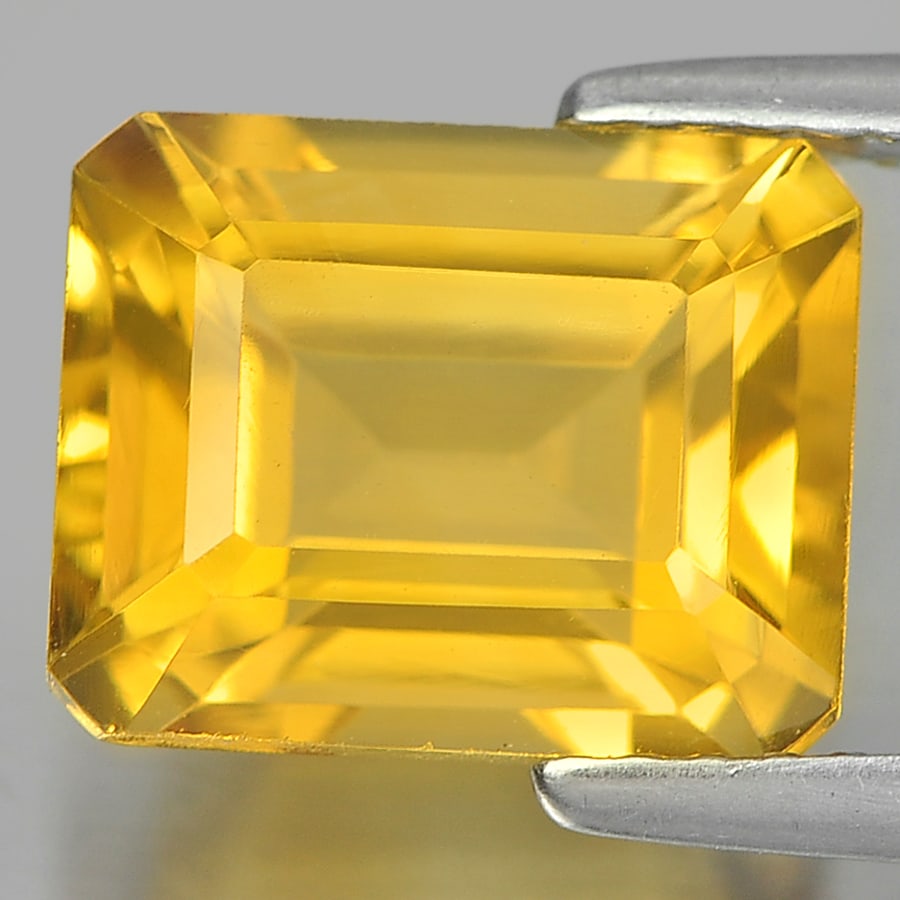 Natural Yellow Citrine 3.33 Ct. VVS Octagon Shape 10 x 8 Mm. Gemstone Unheated From Brazil: Product ID: 801813439 Product Name: Natural Citrine Weight: 3.33 CT. Size: 10 x 8 x 6 MM. Shape: Octagon Color: Yellow Clarity:VVS Luster: Good Gems Origin: Brazil Treatment: Unheated Crystal Structur
