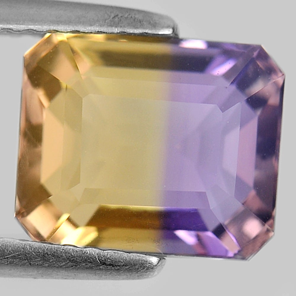 Natural Bi Color Ametrine 3.64 Ct. VVS Octagon Shape 10 x 8.5 Mm. Unheated Gemstone From Bolivia (1 of 3)