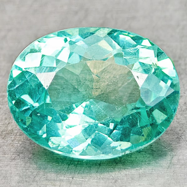Natural Paraiba Color Neon Blue Apatite 1.32 Ct. Oval Shape 8 x 6.1 Mm Gemstone From Tanzania (1 of 3)