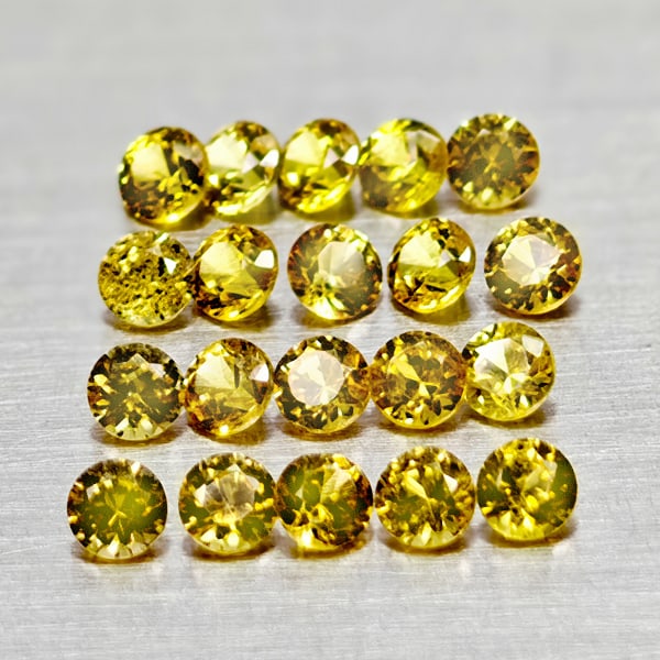 Natural Yellow Songea Sapphire 1.30 Ct. 20 Pcs Round Diamond Cut 2.3 Mm Gemstones From Tanzania: Product ID: 806162375 Product Name: Natural Orange Sapphire Weight: 1.30 CT. Size: 2.3 x 2.3 x 1.6 MM. Shape: Round Diamond Cut Color: Yellow Clarity:VSI Luster: Good Gems Origin: Tanzania Treatment: 