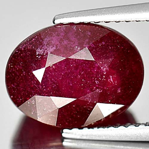 Natural Purplish Red Ruby 7.05 Ct. Oval Shape 11.5 x 8.8 Mm Gemstone From Madagascar (1 of 3)