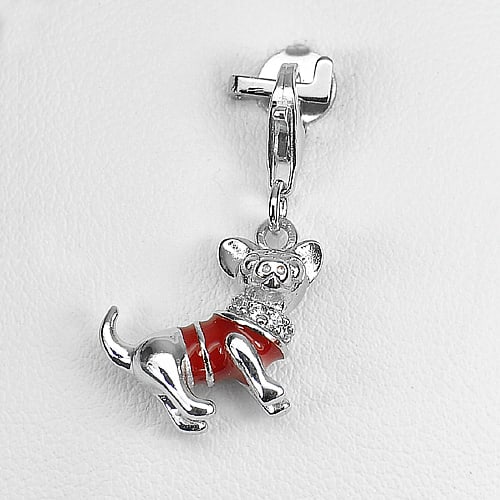 925 Sterling Silver Pendant Jewelry White Gold Plated 2.94 Grams (1 of 3)