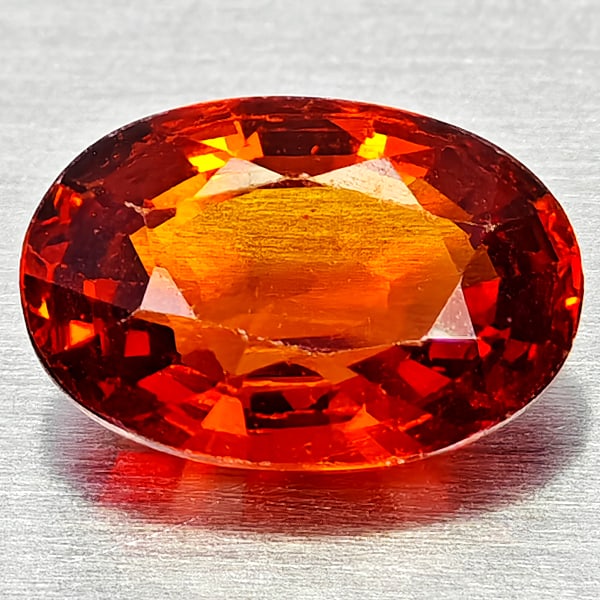 Natural Reddish Orange Spessartine Garnet 0.97 Ct. Oval Shape 6.9 x 4.7 Mm Gemstone From Nigeria: Product ID: 802936942 Product Name: Natural Spessartine Weight: 0.97 CT. Size: 6.9 x 4.7 x 2.9 MM. Shape: Oval Shape Color: Reddish Orange Clarity:VSI Luster: Good Gems Origin: Nigeria Treatment: Unhe