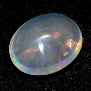 Natural Multi Color Opal 1.62 Ct. Oval Cabochon Shape 9.3 x 7.5 Mm Gemstone From Ethiopia: Product ID: 818710110 Product Name: Natural Opal Weight: 1.62 CT. Size: 9.3 x 7.5 x 4.3 MM. Shape: Oval Cabochon Color: Multi Color Clarity:Semi - Transparent Luster: Good Gems Origin: Ethiopia Treatm