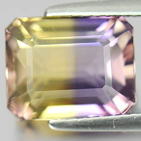Natural Bi Color Ametrine 4.25 Ct VVS Octagon Shape 10.4 x 8.3 Mm. Gemstone From Bolivia (1 of 3)