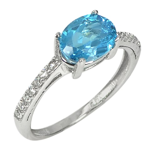 Natural Swiss Blue Topaz 925 Sterling Silver Ring Jewelry Size 5.5: Product ID: 281070490 Product Type: 925 Sterling Silver Fine Jewelry Jewelry Weight: 1.64 Grams. Ring Size: 5.5 Resizable(Fee) Gemstones Color: Blue Metal: Solid Silver 92.5%. Gemstone Detail: Oval Sw