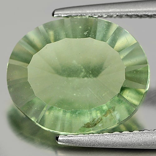Natural Green Fluorite 4.89 Ct. Oval Concave Cut 12.1 x 10.2 Mm Gemstone From Brazil: Product ID: 802705296 Product Name: Natural Fluorite Weight: 4.89 CT. Size: 12.1 x 10.2 x 6.1 MM. Shape: Oval Concave Cut Color: Green Clarity:SI1 Luster: Good Gems Origin: Brazil Treatment: Unheated 