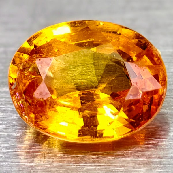 Natural Orange Yellow Spessartine Garnet 0.43 Ct Oval Shape 3.7 x 4.7 Mm Gemstone from Nigeria: Product ID: 102901863 Product Name: Natural Spessartine Weight: 0.43 CT. Size: 3.7 X 4.7 X 2.3 MM. Shape: OVAL Color: ORANGE Clarity:EYE CLEAN Luster: EXCELLENT Gems Origin: NIGERIA Treatment: UNHEATE
