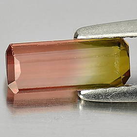 Natural Bi Color Tourmaline 1.16 Ct. VVS Octagon Shape 9.3 x 3.8 Mm. Gemstone From Nigeria (1 of 3)