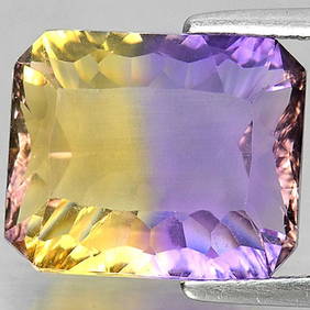 Natural Bi Color Ametrine 6.09 Ct. VVS Octagon Millennium Cut 12.5 x 10.5 Mm Gemstone From Bolivia (1 of 3)