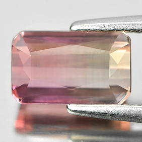 Natural Unheated Bi Color Tourmaline 1.67 Ct. VS Octagon Shape 8.2 x 5 Mm. Gemstone From Nigeria (1 of 3)