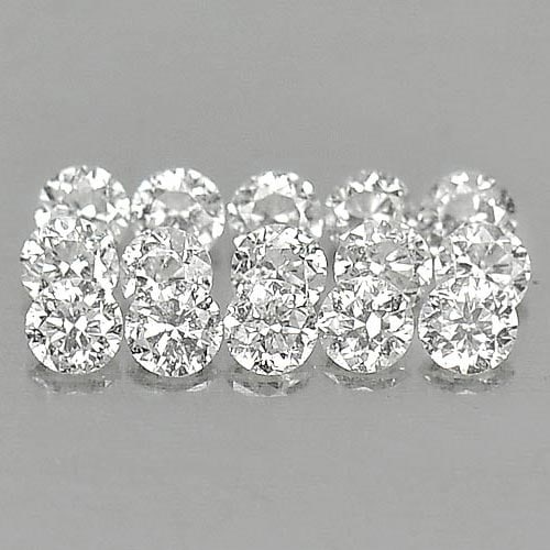 Natural White Diamond 0.13 Ct. 15 Pcs. Round Brilliant Cut 1.3 Mm. From Belgium: Product ID: 802102760 Product Name: Natural Natural Diamond Weight: 0.13 CT. Size: 1.3 x 1.3 x 0.9 MM. Shape: Round Brilliant Cut Color: D Clarity:VVS - VSI Luster: Scintillating Gems Origin: Belgium