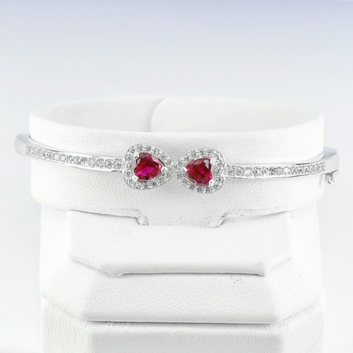 925 Sterling Silver Bangle Jewelry Diameter 54 Mm. Beautiful Design: Product ID: 280550093 Product Type: 925 Sterling Silver Fine Jewelry Jewelry Weight: 8.24 Grams. Gemstones Color: Pink Metal: Solid Silver 92.5%. Gemstone Detail: Average Range 8.24 - 10.00 Gram Per 1