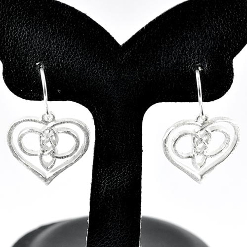 925 Sterling Silver Earrings Jewelry New Design Heart Loop 4.97 Grams (1 of 3)