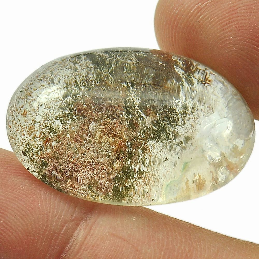 Natural Moss Quartz 41.96 Ct. Oval Cabochon Shape 28 x 19.4 Mm. Unheated Gemstone: Product ID: 805529109 Product Name: Natural Quartz Weight: 41.96 CT. Size: 28 x 19.4 x 11.2 MM. Shape: Oval Cabochon Color: White Clarity:Semi - Transparent Luster: Good Gems Origin: Thailand Treatmen