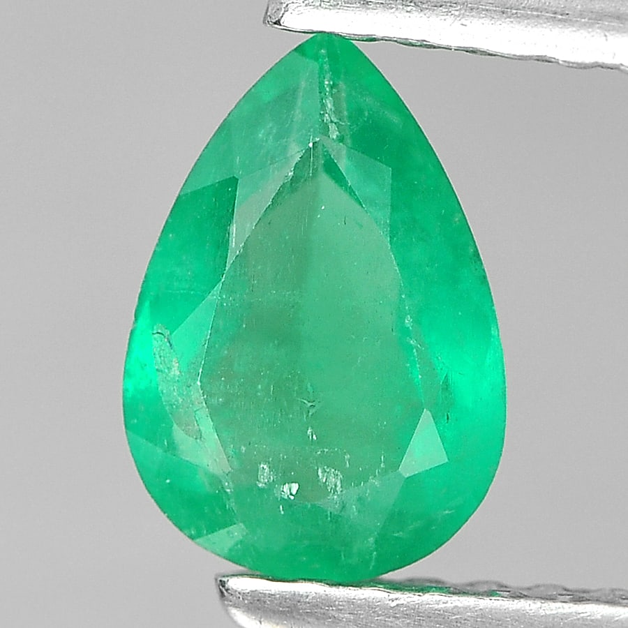 Natural Green Emerald 0.64 Ct. Pear Shape 7.4 x 5.2 Mm. Gemstone From Columbia (1 of 3)