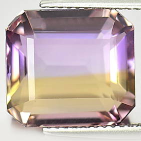 Natural Bi Color Ametrine 9.41 Ct. Clean Octagon Shape 12.8 x 11.6 Mm. Gemstone From Bolivia (1 of 3)