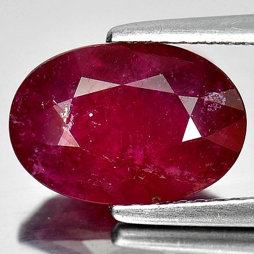 Natural Purplish Red Ruby 4.32 Ct. Oval Shape 11.7 x 8 x 4.7 Mm. Gemstone Madagascar (1 of 3)