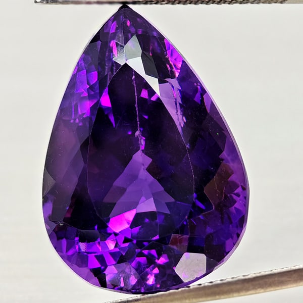 Natural Purple Amethyst 28.89 Ct. Pear Shape 22 x 15.5 Mm. Gemstone From Brazil (1 of 3)