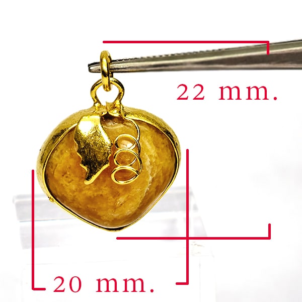 Natural Honey Jade 32.05 Ct. Heart Nickel Pendant 22 x 20 Mm. Gemstone (1 of 3)