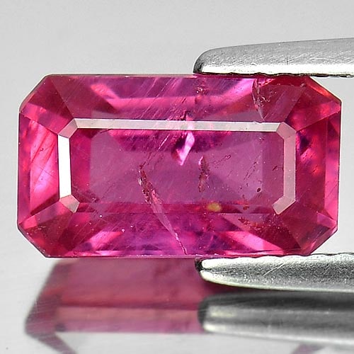 Natural Red Pink Ruby 4.16 Ct. Octagon Shape 11 x 6.2 Mm. Gemstone From Mozambique: Product ID: 805916287 Product Name: Natural Ruby Weight: 4.16 CT. Size: 11 x 6.2 x 5.2 MM. Shape: Octagon Color: Red Pink Clarity:SI1 Luster: Good Gems Origin: Mozambique Treatment: Heated (Lead-glass