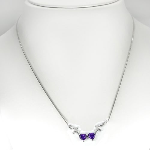 Natural Purple Amethyst 925 Sterling Silver Necklace Jewelry 6.98 G. Length 18 Inch.: Product ID: 281040024 Product Name: Sterling Silver Necklace Product Type: 925 Sterling Silver Fine Jewelry Jewelry Weight: 6.98 Grams. Gemstones Color: Purple Metal: Solid Silver 92.5%. Gemstone Deta