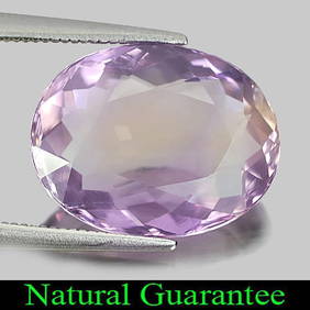 Natural Bi Color Ametrine 7.46 Ct Clean Oval Shape 15.6 x 12.2 Mm Gemstone From Bolivia (1 of 3)