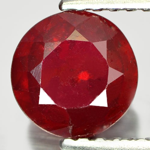 Natural Purplish Red Ruby 1.20 Ct. Round Shape 6.6 Mm Gemstone From Madagascar (1 of 3)