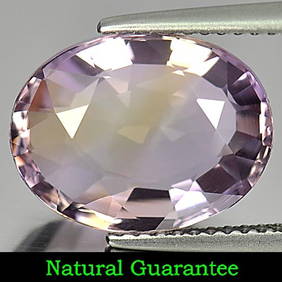 Natural Bi Color Ametrine 5.93 Ct. Clean Oval Shape 13.5 x 10.3 Mm. Unheated Gemstone From Bolivia (1 of 3)