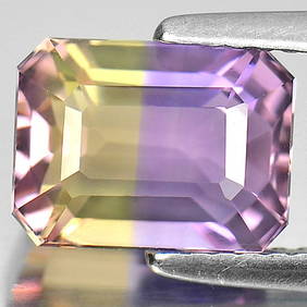 Natural Bi Color Ametrine 2.76 Ct. VVS Octagon Shape 9 x 6.7 Mm. Gemstone From Bolivia (1 of 3)