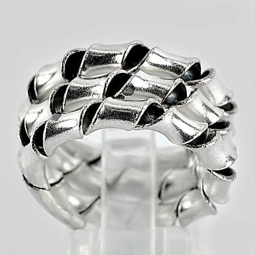 925 Sterling Silver Ring Jewelry 9.70 Grams Size 7 Beautiful Design (1 of 3)