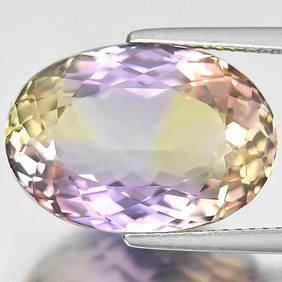 Natural Bi Color Ametrine 13.20 Ct. Clean Oval Shape 17.4 x 12.2 Mm. Unheated Gemstone (1 of 3)