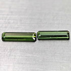 Natural Green Tourmaline 0.89 Ct. 2 Pcs Ocatgon Shape 10.3 x 3 Mm Gemstone From Nigeria (1 of 3)