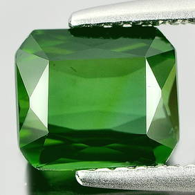 Natural Green Tourmaline 1.57 Ct. Clean Octagon Shape 7.1 x 6.2 Mm. Unheated Gemstone From Nigeria (1 of 3)