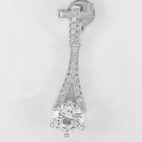 925 Sterling Silver Pendant Jewelry White Gold Plated 1.50 Grams Beautiful Design (1 of 3)