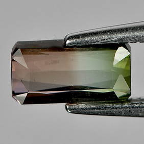 Natural Bi Color Tourmaline 1.33 Ct. VVS Octagon Shape 8 x 4.2 Mm. Unheated Gemstone From Nigeria (1 of 3)