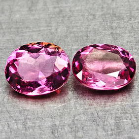 Natural Pink Tourmaline 1.21 Ct. 2 Pcs Oval Shape 6.3 x 5 Mm Gemstones From Nigeria (1 of 3)