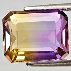 Natural Bi Color Ametrine 4.05 Ct. Octagon Shape 11.1 x 8.8 Mm Gemstone From Bolivia (1 of 3)