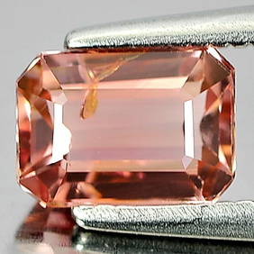 Natural Orange Pink Tourmaline 0.88 Ct. Octagon Shape 6.7 x 4.9 Mm Gemstone From Nigeria (1 of 3)