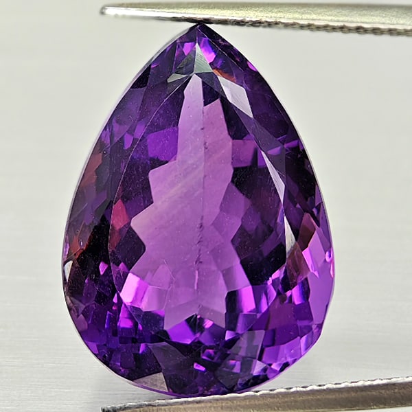 Natural Purple Amethyst 22.13 Ct. Pear Shape 18.9 x 14.7 Mm Gemstone From Brazil (1 of 3)