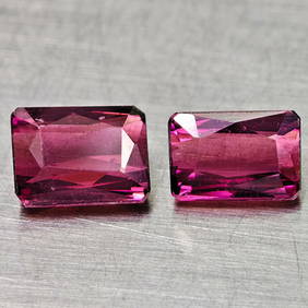 Natural Pink Tourmaline 1.19 Ct. 2 Pcs Octagon Shape 5.5 x 4.1 Mm Gemstones From Nigeria (1 of 3)