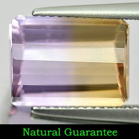 Natural Bi Color Ametrine 6.22 Ct. Clean Octagon Shape 12.2 x 9.3 Mm. Gemstone From Bolivia (1 of 3)
