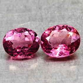 Natural Pink Tourmaline 1.35 Ct. 2 Pcs Oval Shape 6.1 x 5.1 Mm Gemstones From Nigeria (1 of 3)