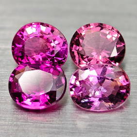 Natural Party Color Pink Tourmaline 2.01 Ct. 4 Pcs Oval Shape 5.6 x 4.3 Mm Gemstones From Nigeria (1 of 3)