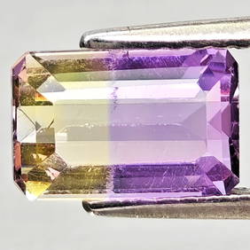 Natural Bi Color Ametrine 1.70 Ct. Octagon Shape 8.8 x 5.8 Mm Gemstone From Bolivia (1 of 3)