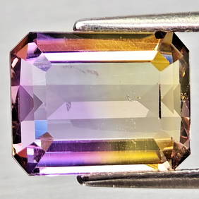 Natural Bi Color Ametrine 3.40 Ct. Octagon Shape 10.3 x 8.3 Mm Gemstone From Bolivia (1 of 3)