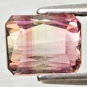 Natuarl Multi Color Pink Tourmaline 1.68 Ct. Octagon Shape 6.7 x 5.4 Mm Gemstone From Nigeria (1 of 3)