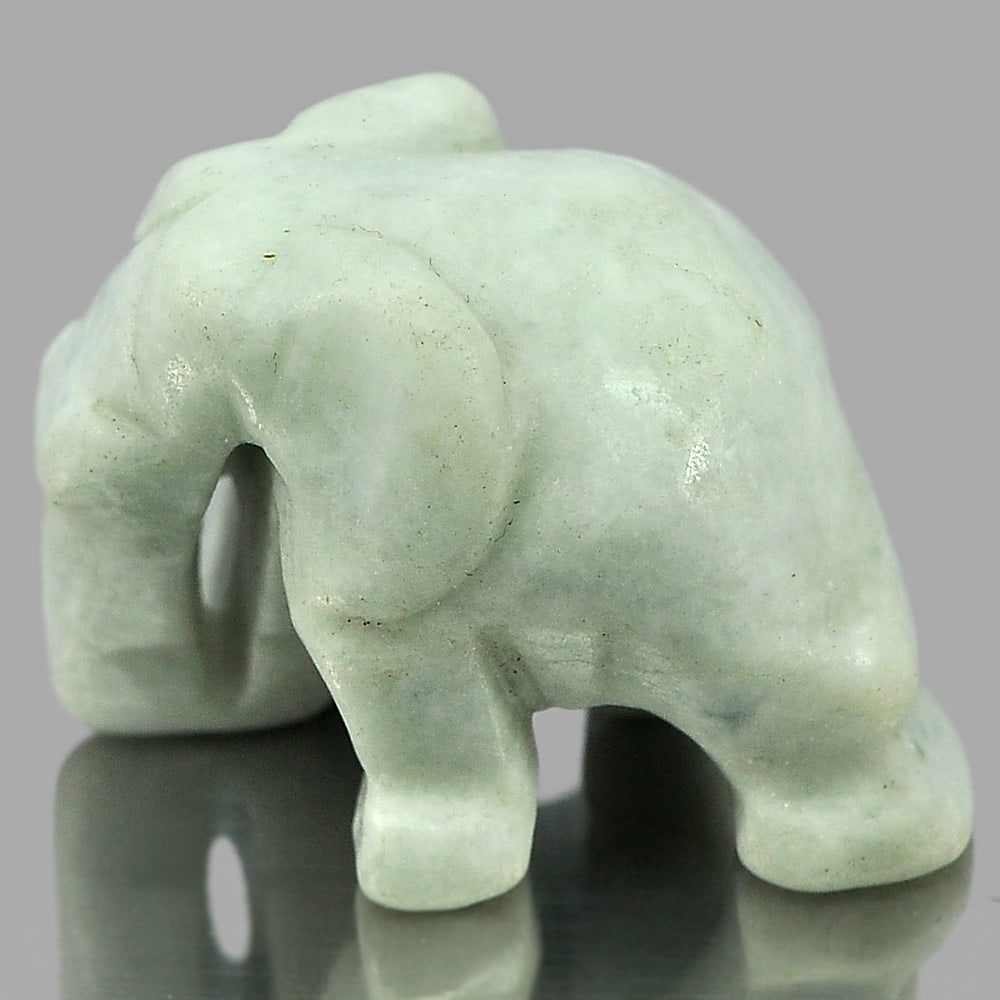 Natural Green Jade 61.21 Ct. Elephant Carving 26 x 19 x 17 Mm. Gemstone: Product ID: 819813041 Product Name: Natural Jade Weight: 61.21 CT. Size: 26 x 19 x 17 MM. Shape: Elephant Carving Color: Multi-Color Clarity:Opaque Luster: Good Gems Origin: Thailand Treatment: Unheat